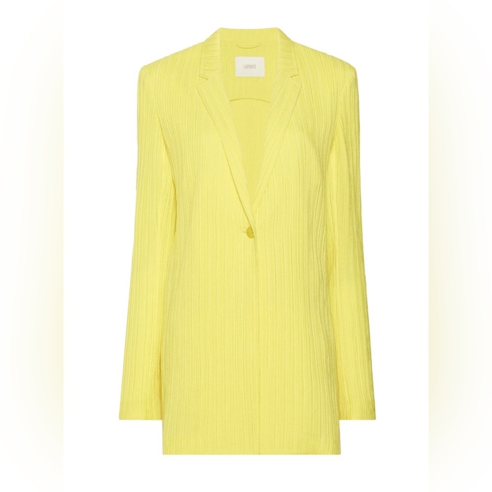 LAPOINTE Textured Plisse Single Breasted Blazer